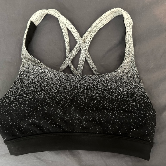 Lululemon Energy Bra Ombre Speckle Black White nwot size 4 - Picture 3 of 5